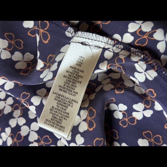 Converse x John Varvatos Dress XS 100% Silk Purple Fit & Flare Floral Belted - Picture 8 of 8